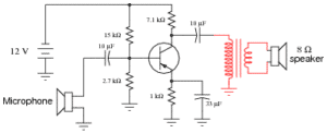 bjt transistor circuit to mix add multiply two frequencies